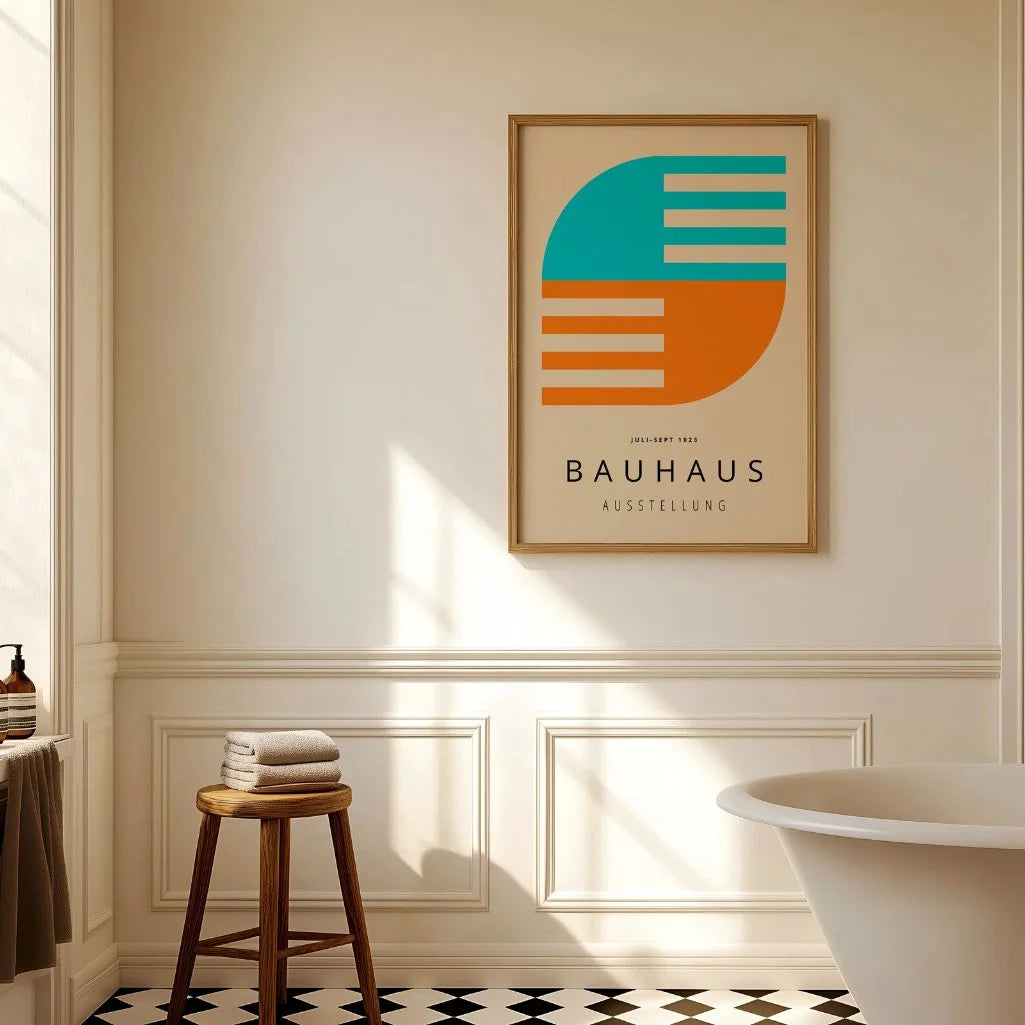 Bauhaus Türkis-Orange Kontrast Poster