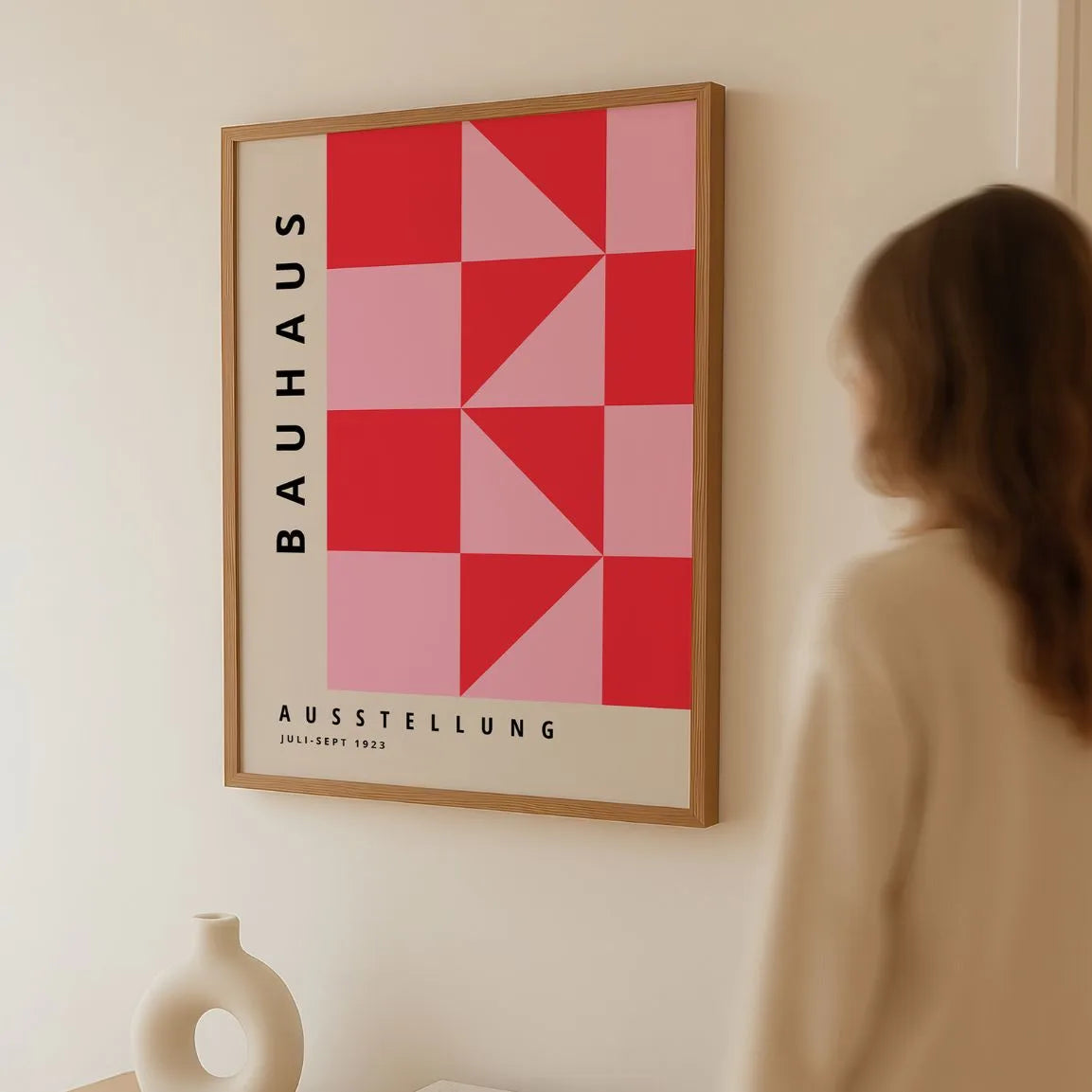 Bauhaus Rot Rosa Dreiecke Poster