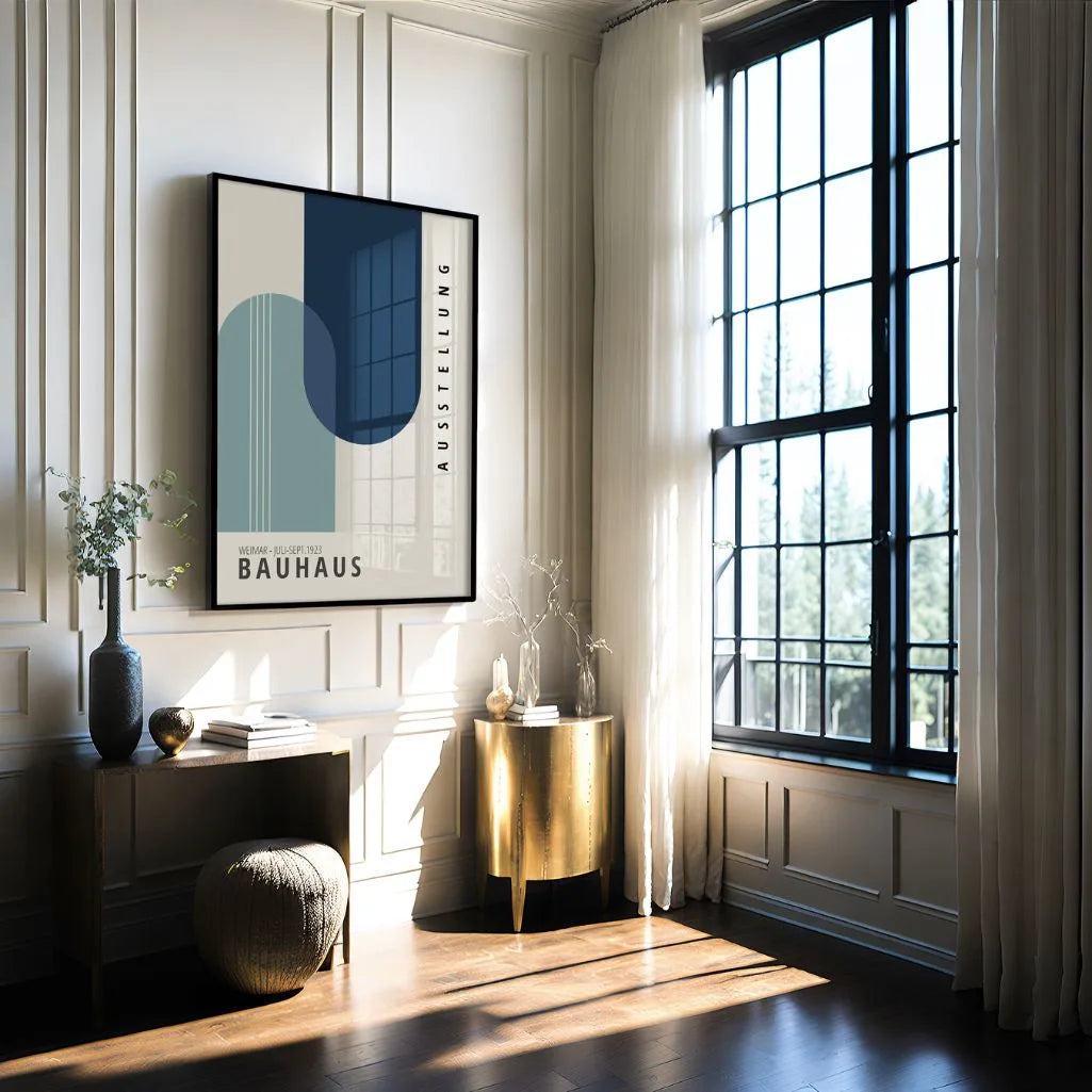 Bauhaus Blau Beige Poster