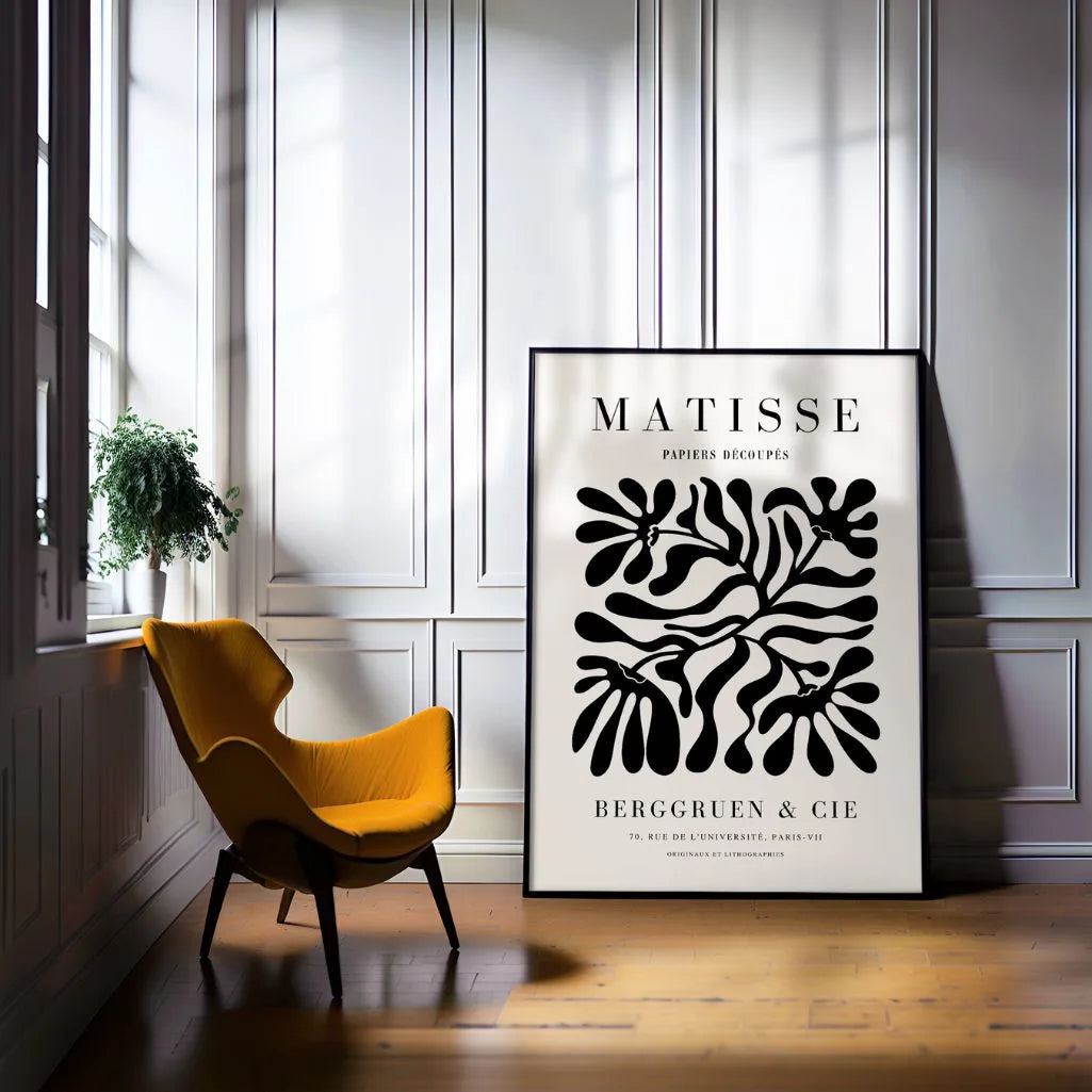 Henri Matisse Schwarzes Blumenposter