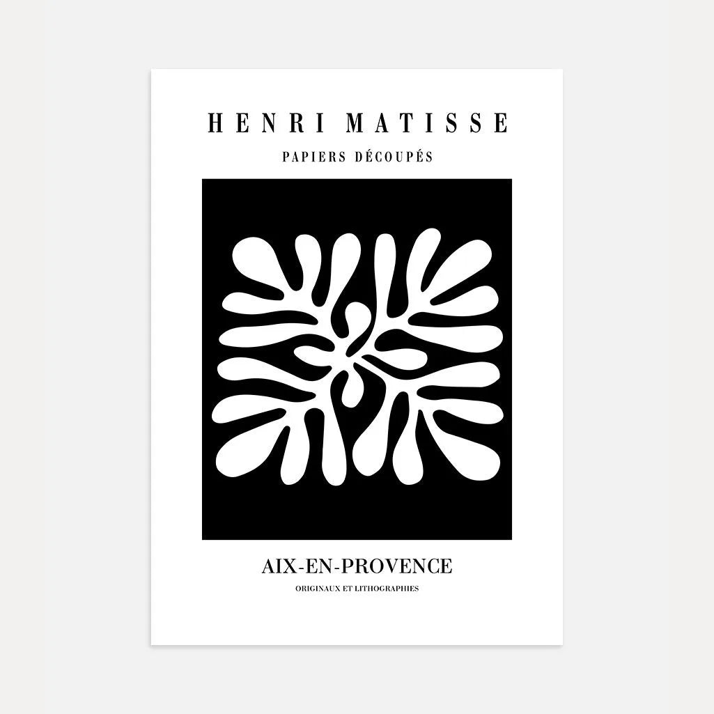 Matisse Weiß Auf Schwarz Cut-Out Poster