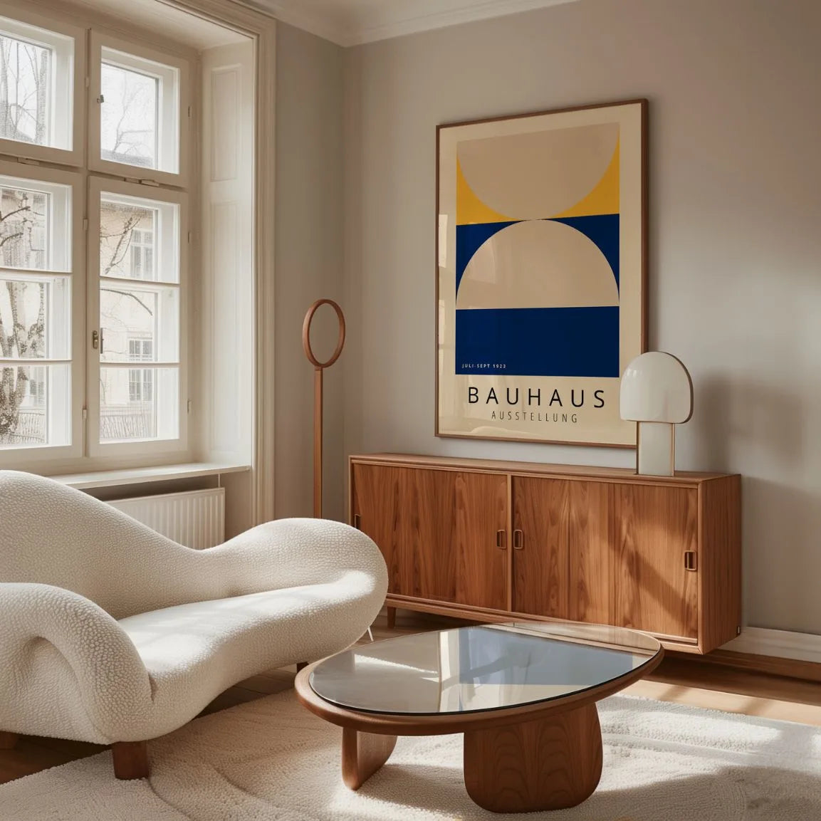 Bauhaus Beige Navy Poster