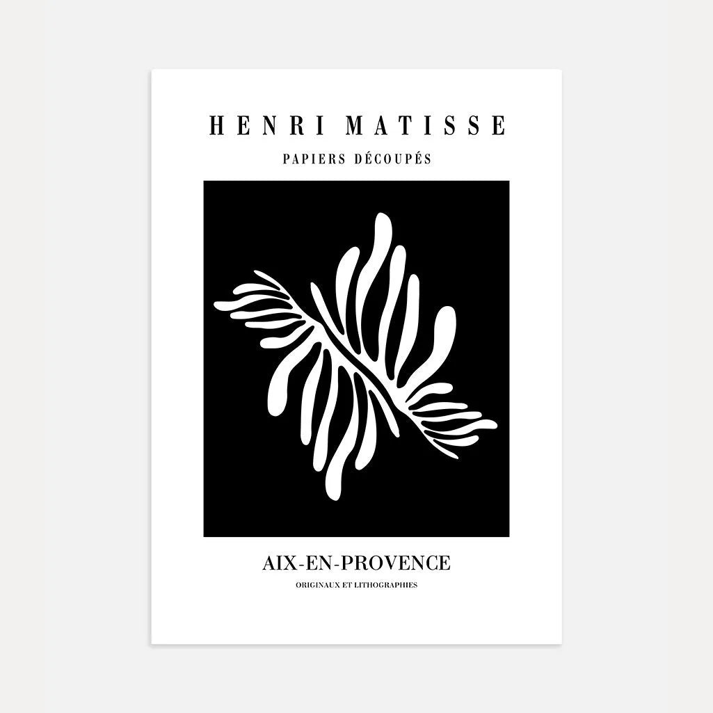 Matisse Weißes Blatt Schwarz Poster