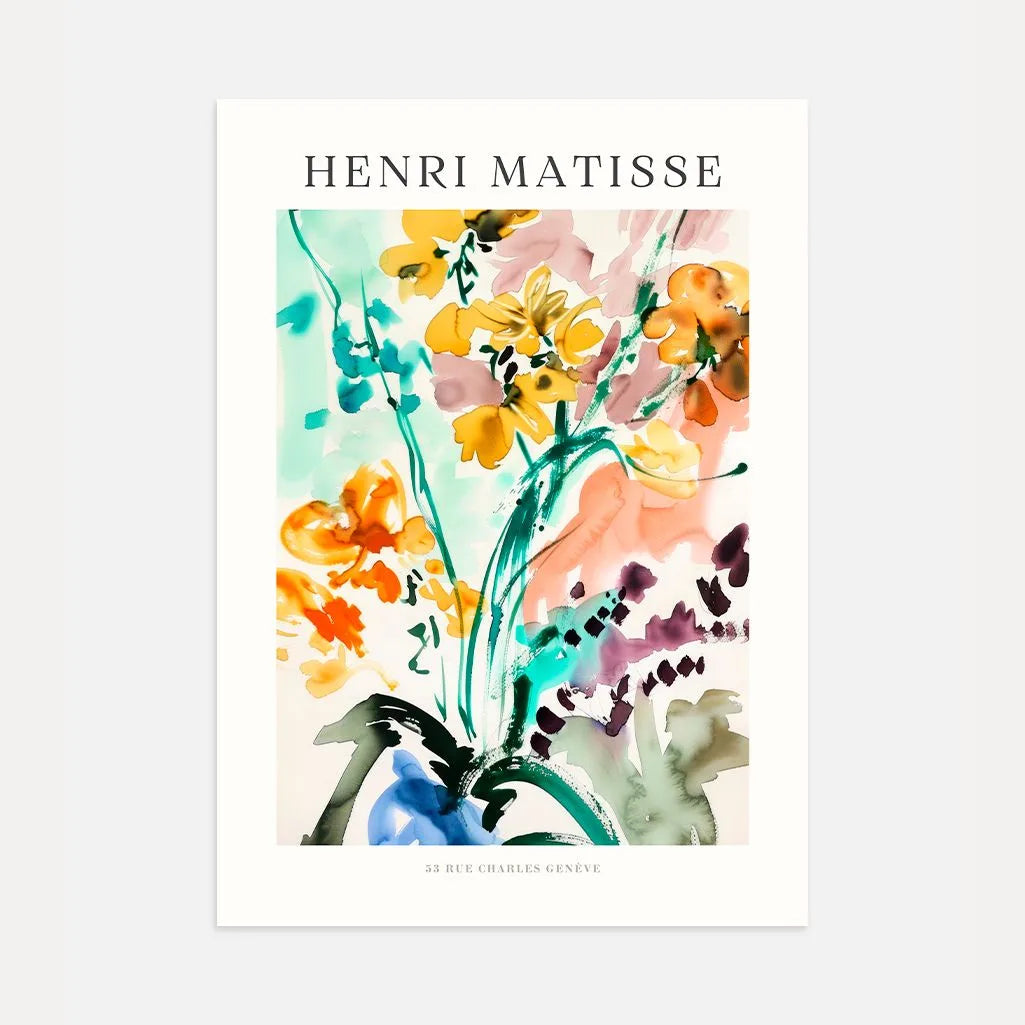 Matisse Aquarell Blumen Poster