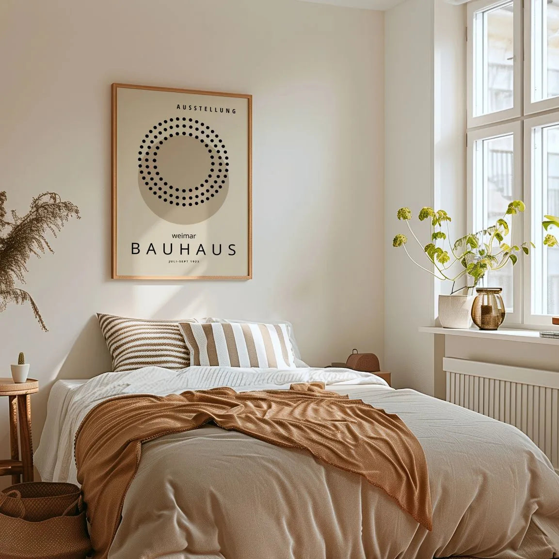Bauhaus Kreise Poster in Beige