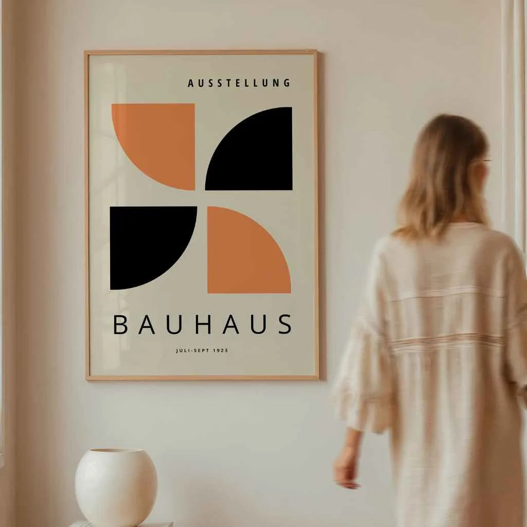 Bauhaus Orange Schwarz Poster