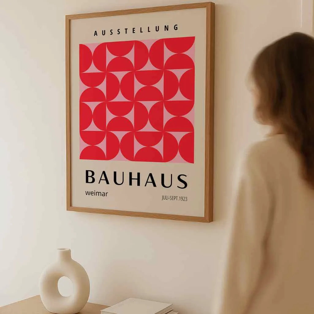Bauhaus Rote Balance Der Formen Poster