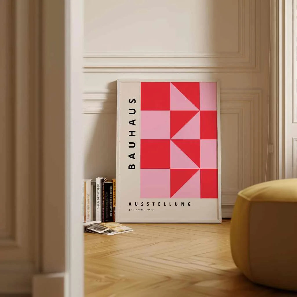 Bauhaus Rot Rosa Dreiecke Poster