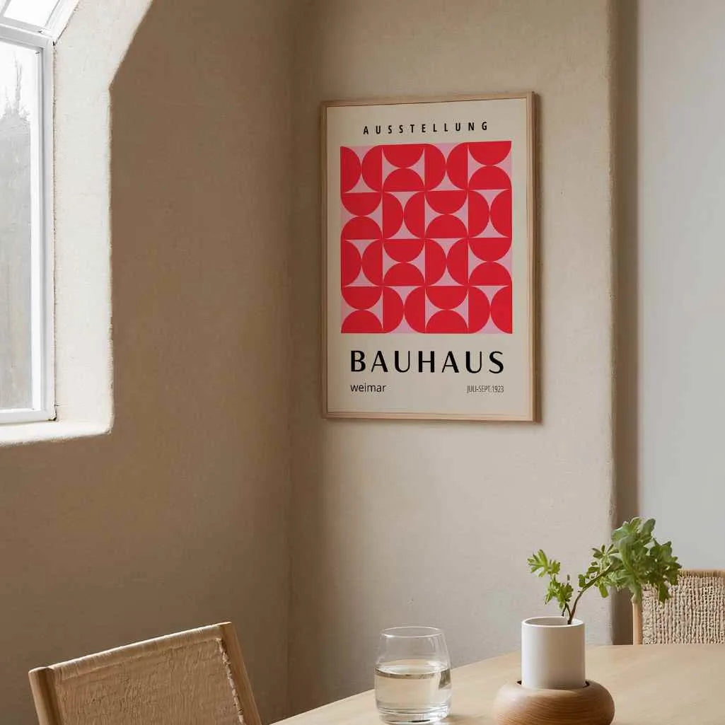 Bauhaus Rote Balance Der Formen Poster