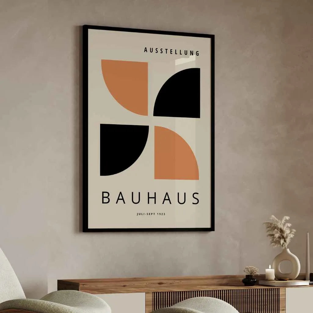 Bauhaus Orange Schwarz Poster