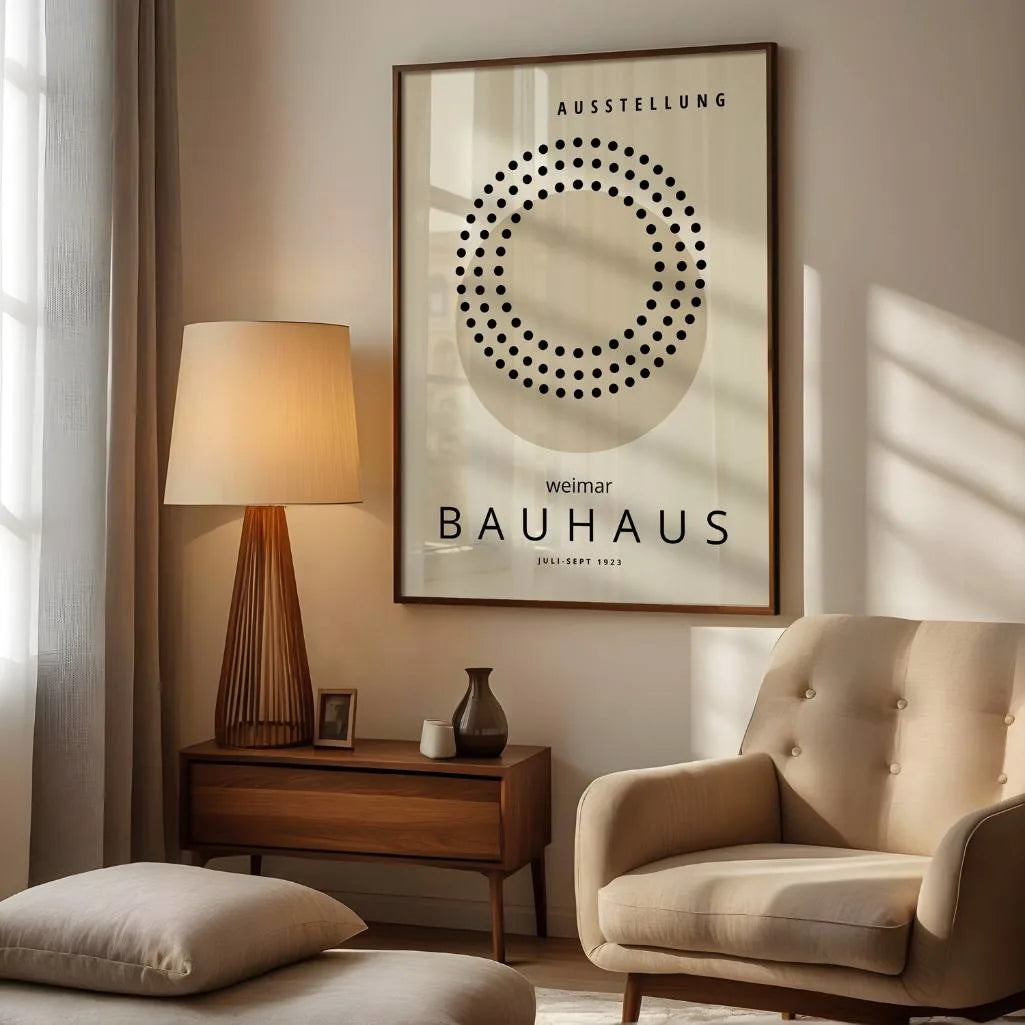 Bauhaus Kreise Poster in Beige