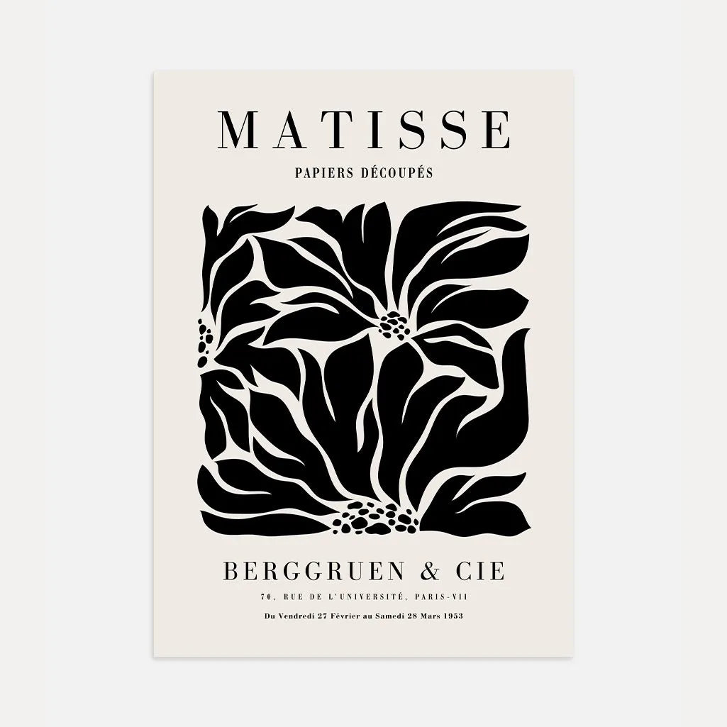 Henri Matisse – Schwarze Blumen Poster Beige