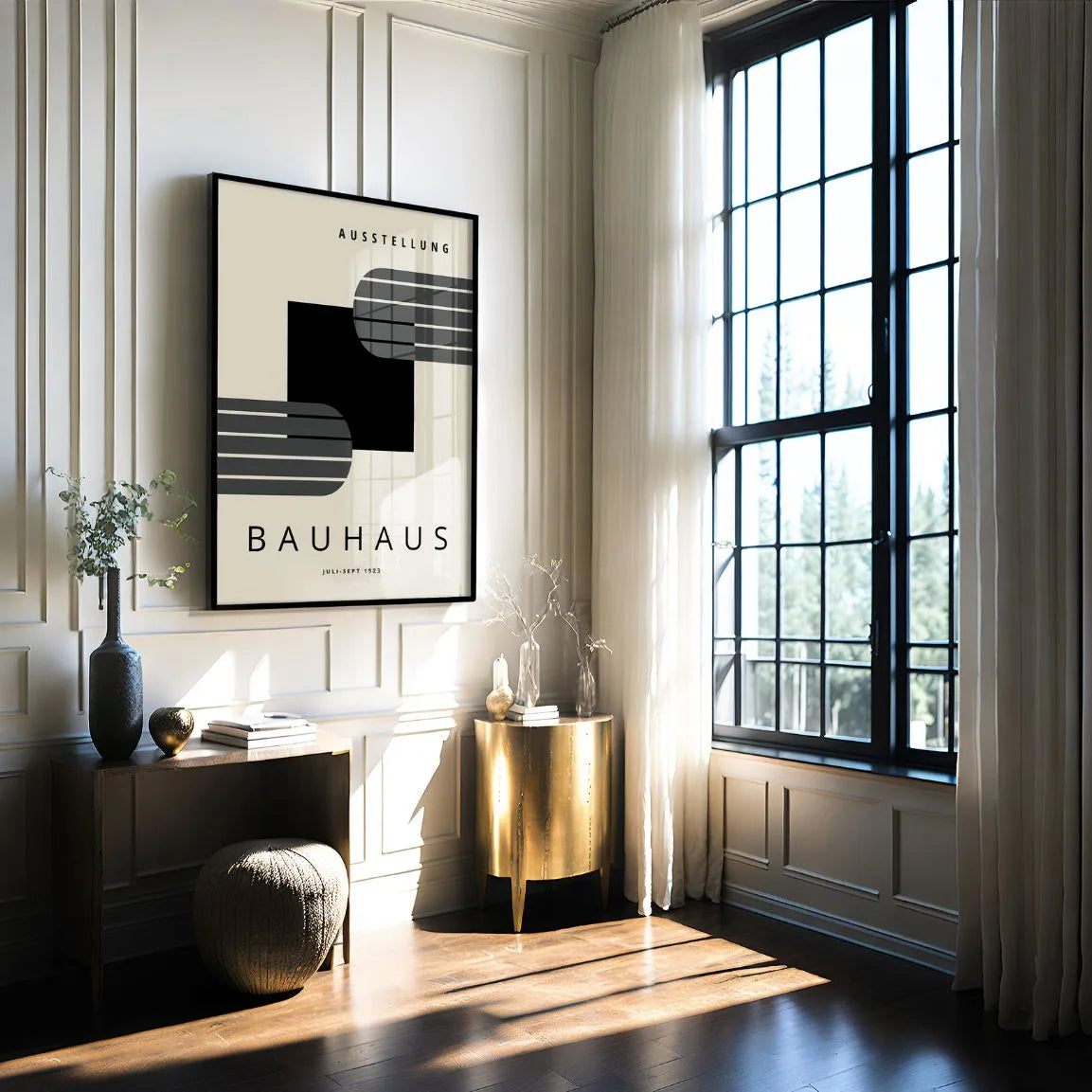 Bauhaus Linien Schwarzes Quadrat Poster