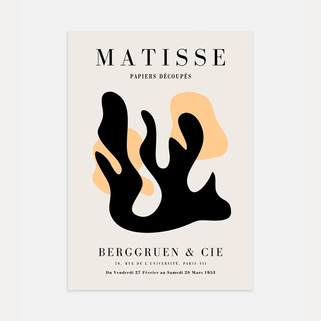Henri Matisse Schwarz Orange Form Poster