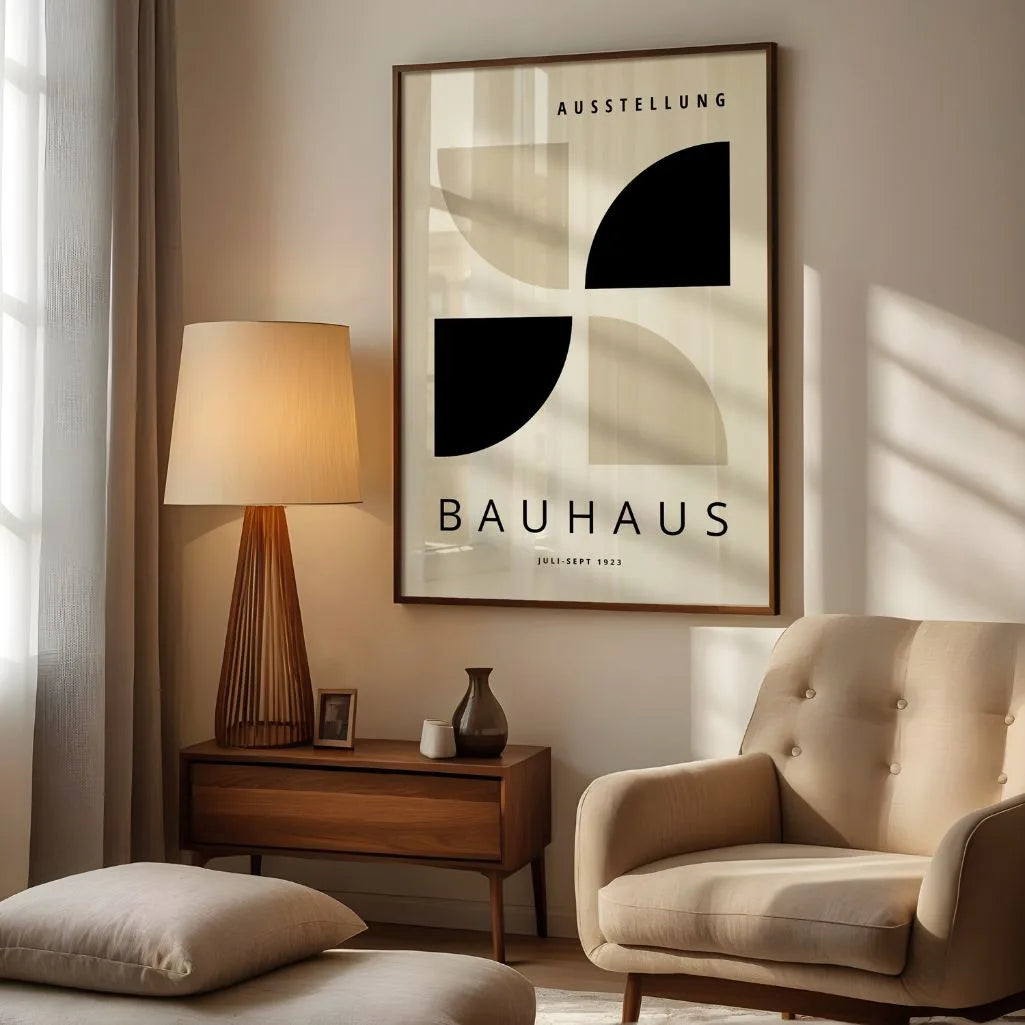 Bauhaus Schwarz Beige Poster