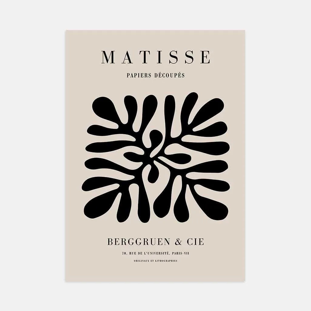 Henri Matisse – Minimalistisches Poster in Beige & Schwarz