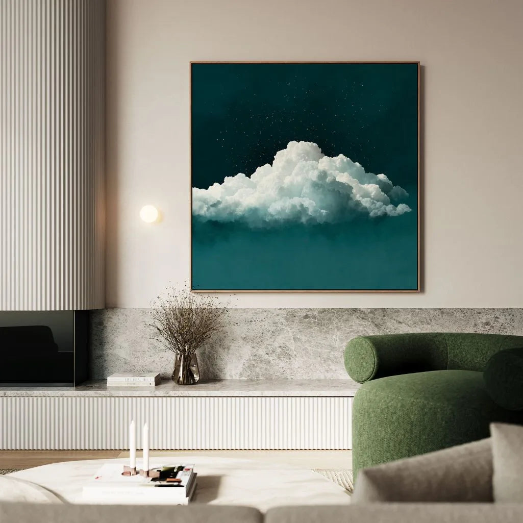 Gerahmtes Leinwandbild – Grüner Himmel