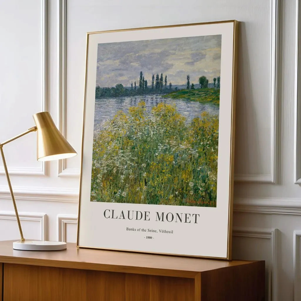 Claude Monet – Ufer der Seine bei Vétheuil Poster 1880