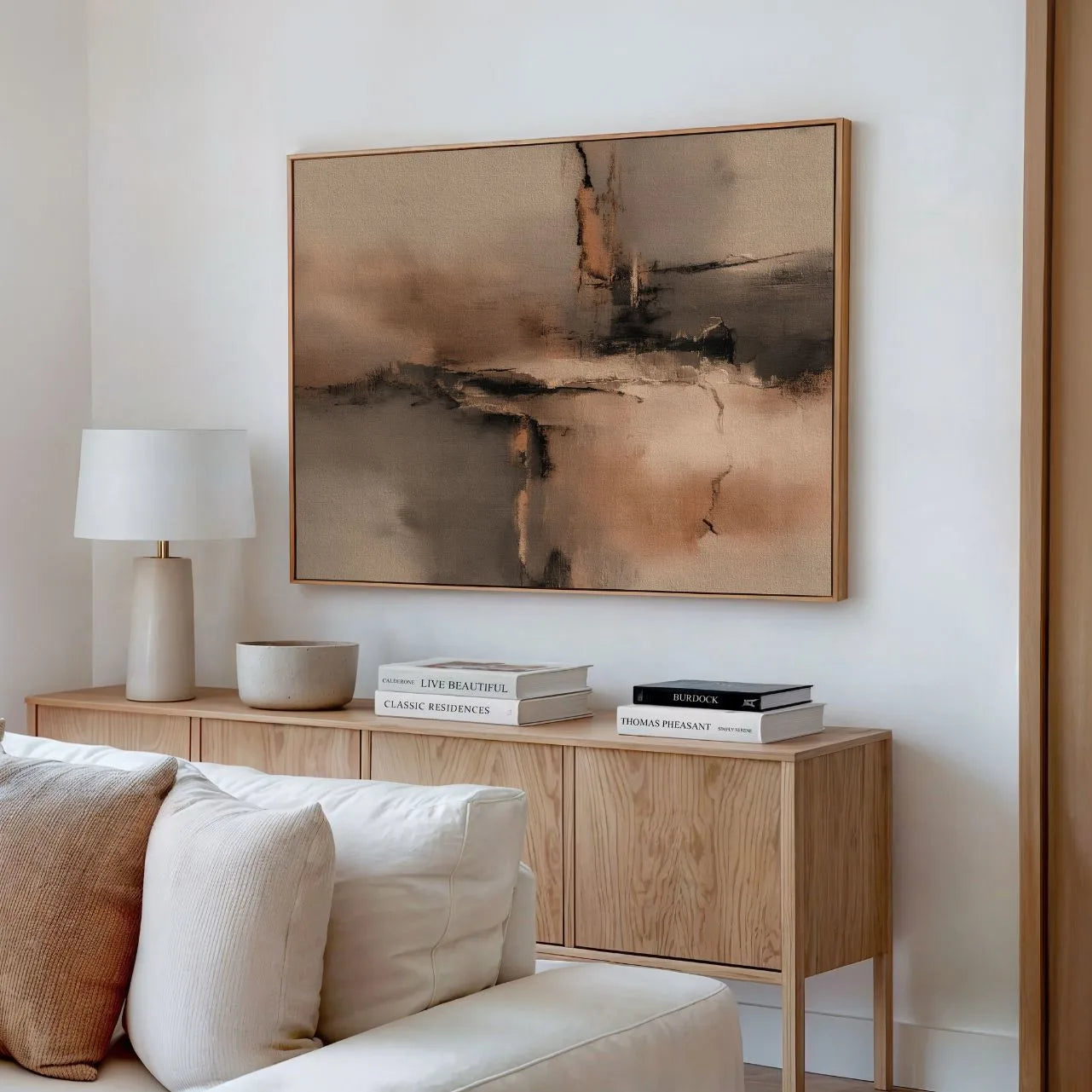 Gerahmtes Leinwandbild – Berührung der Natur