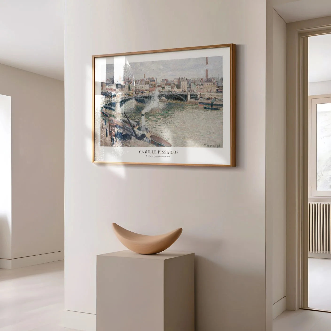 Camille Pissarro – Rouen, Seine, bedeckter Morgen Poster (1896)