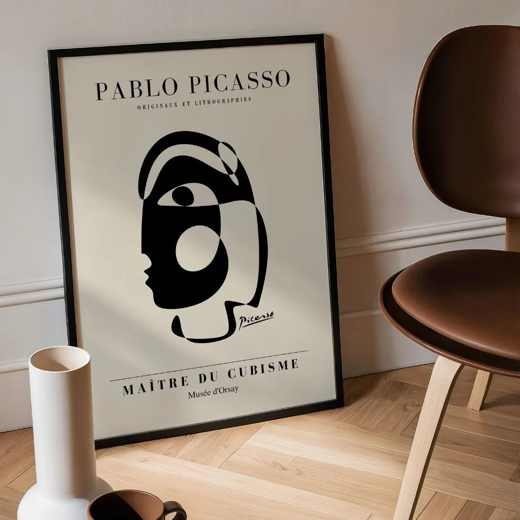 Von Pablo Picasso inspiriertes Poster – Gesicht der Geometrie