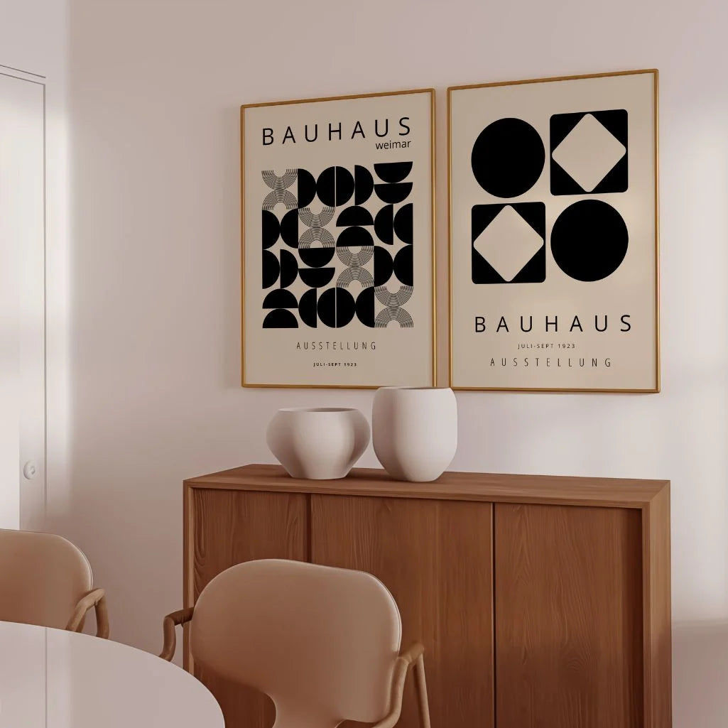 Bauhaus Geometrie – 2er Poster-Set, Beigetönen