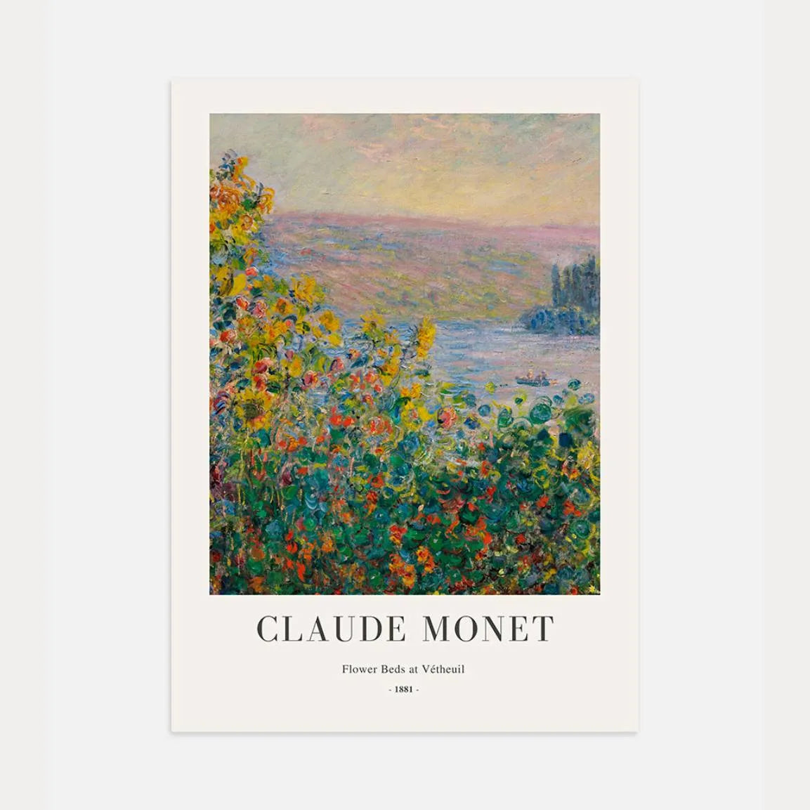 Claude Monet Poster – Blumenbeete in Vétheuil