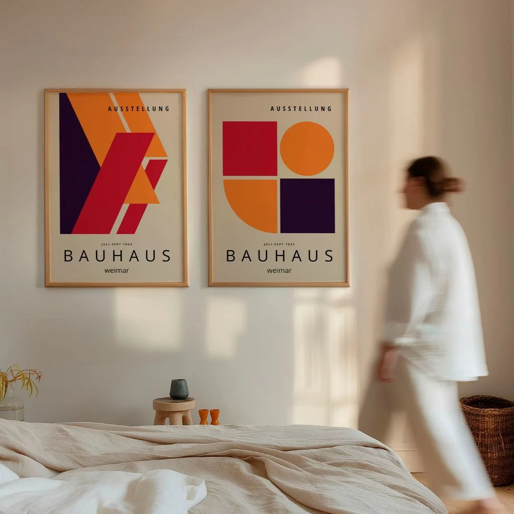 Bauhaus Rot Abstraktion – 2er Poster-Set