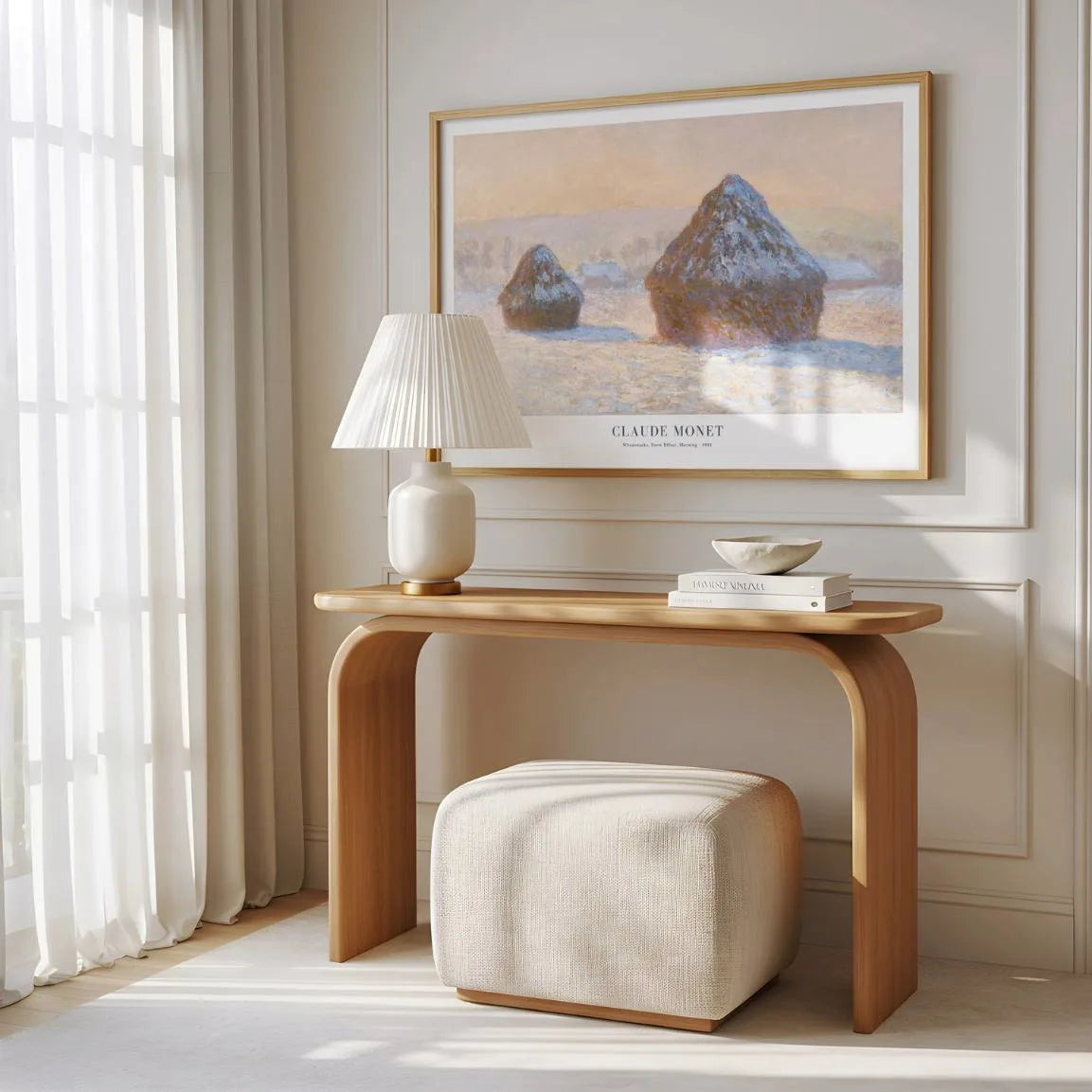 Claude Monet Poster – Heuschober, Schnee, Morgen