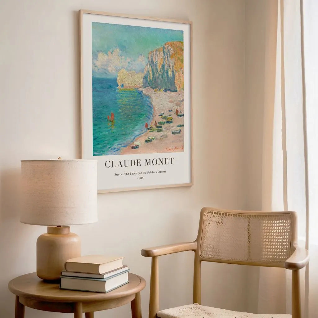 Claude Monet – Étretat: Strand und Falaise d’Amont (1885) Poster