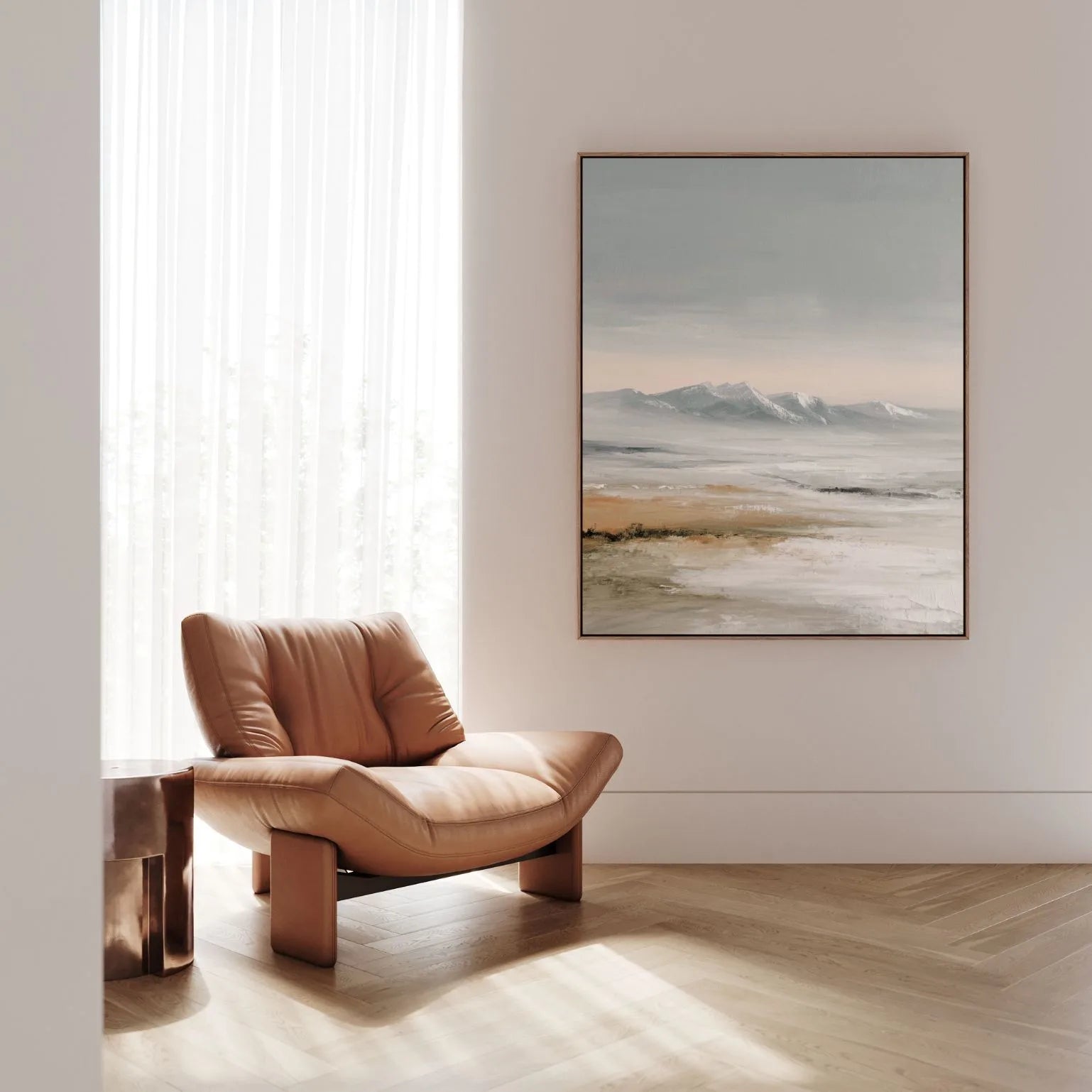 Gerahmtes Leinwandbild – Horizontflüstern