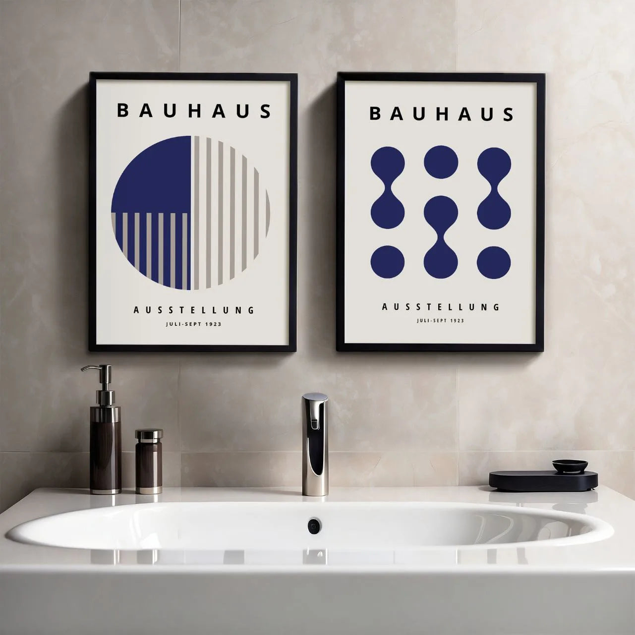 Bauhaus Marineblau – 2er Poster-Set
