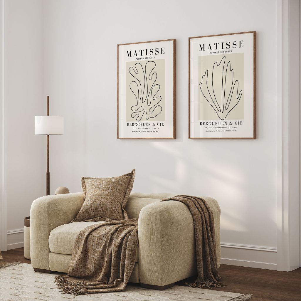 Set mit 2 Matisse-Postern – Minimalistische Linien 