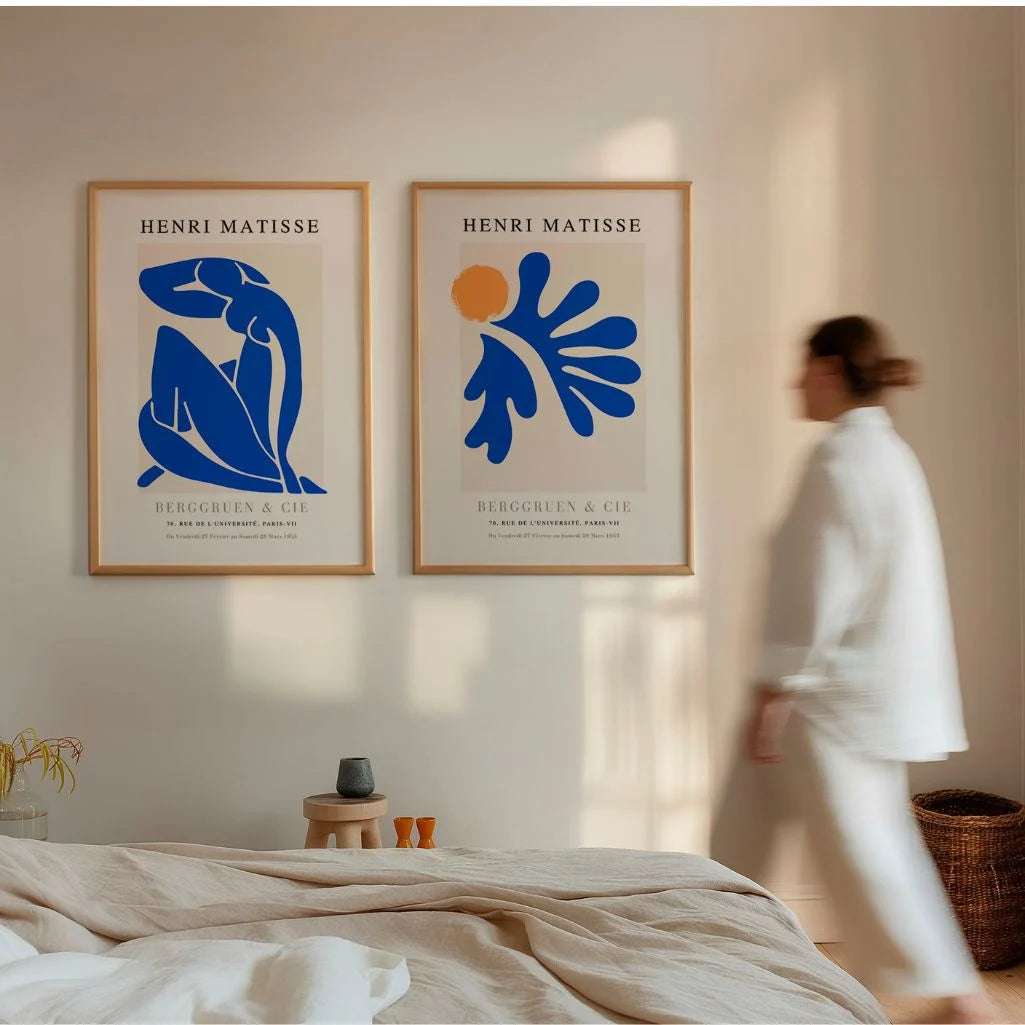 Set mit 2 Matisse-Postern – Kollektion „Blaue Scherenschnitte“