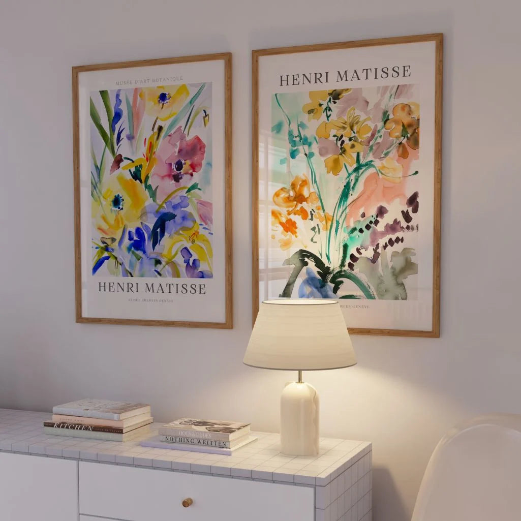 Set mit 2 Matisse-Postern – Blumen in Aquarell