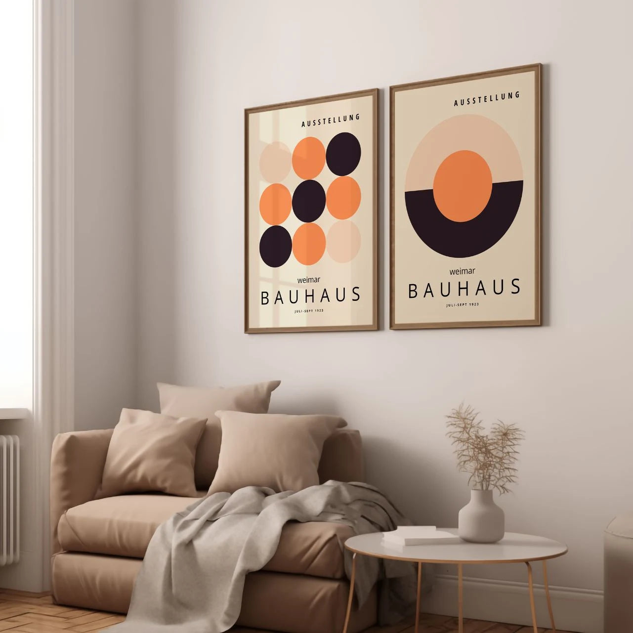 Bauhaus Weimar Poster-Set in Orange und Schwarz