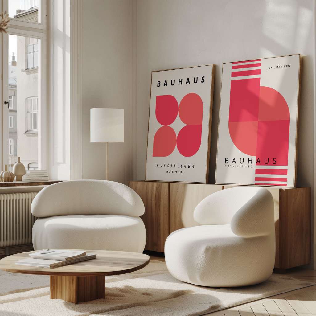 Bauhaus Rosa Puls – 2er Poster-Set