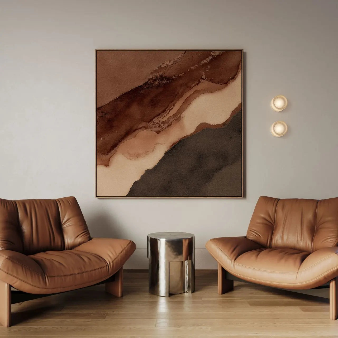 Gerahmtes Leinwandbild – Braune Strömung