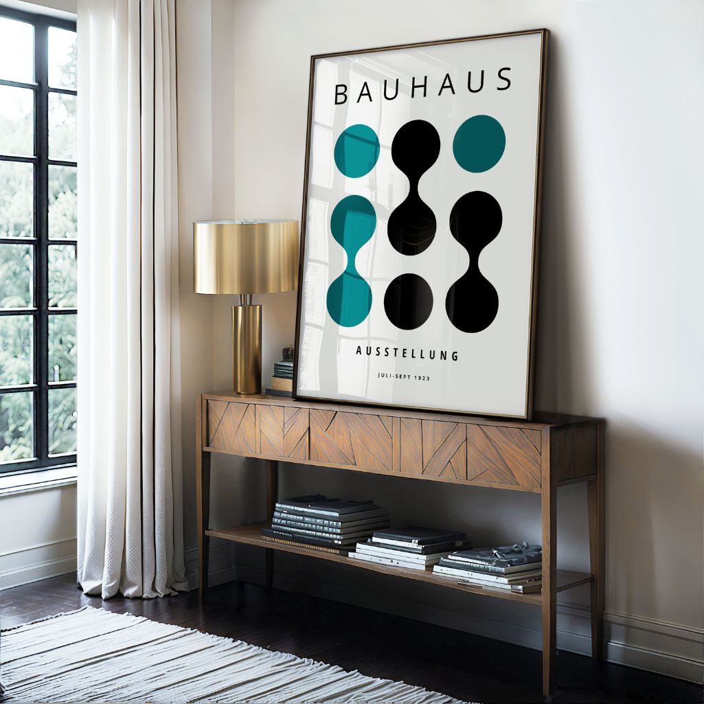 Bauhaus Türkis Kontrast Poster