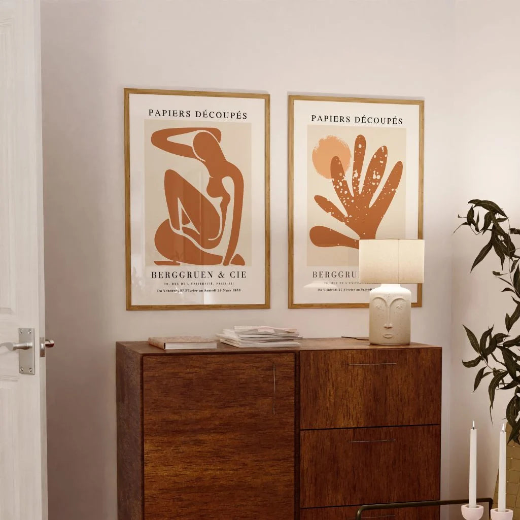 Set mit 2 Matisse-Postern – Warme abstrakte Formen