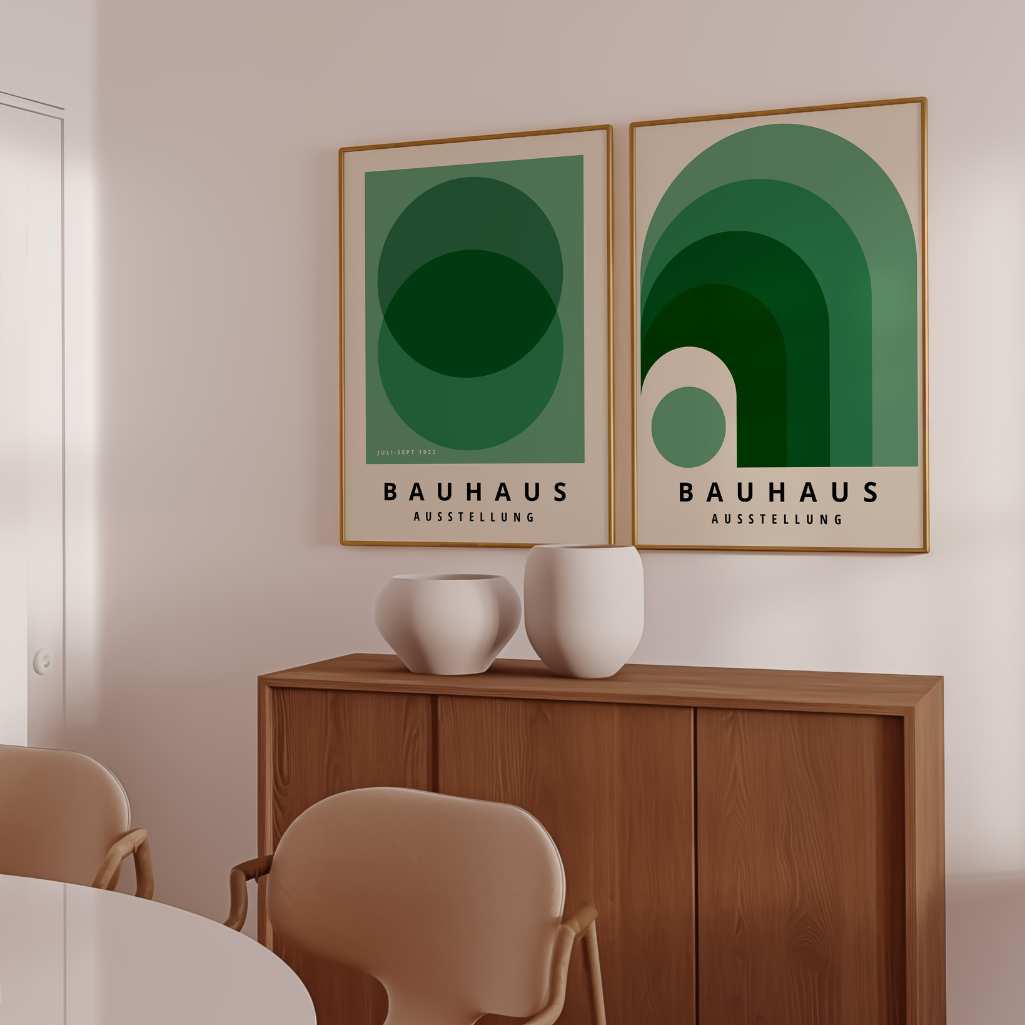 Set mit 2 Bauhaus-Grünpostern