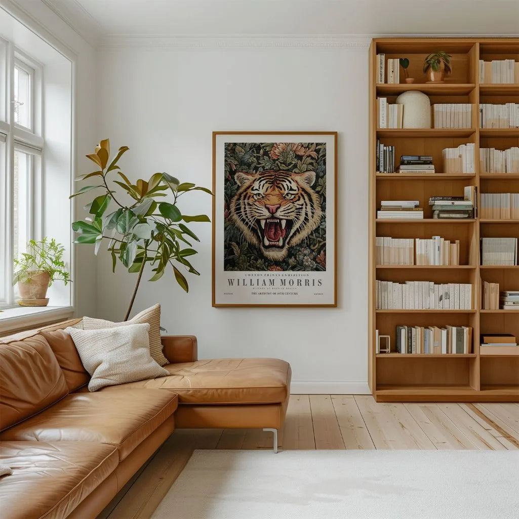 Poster – Tiger im Blumenornament