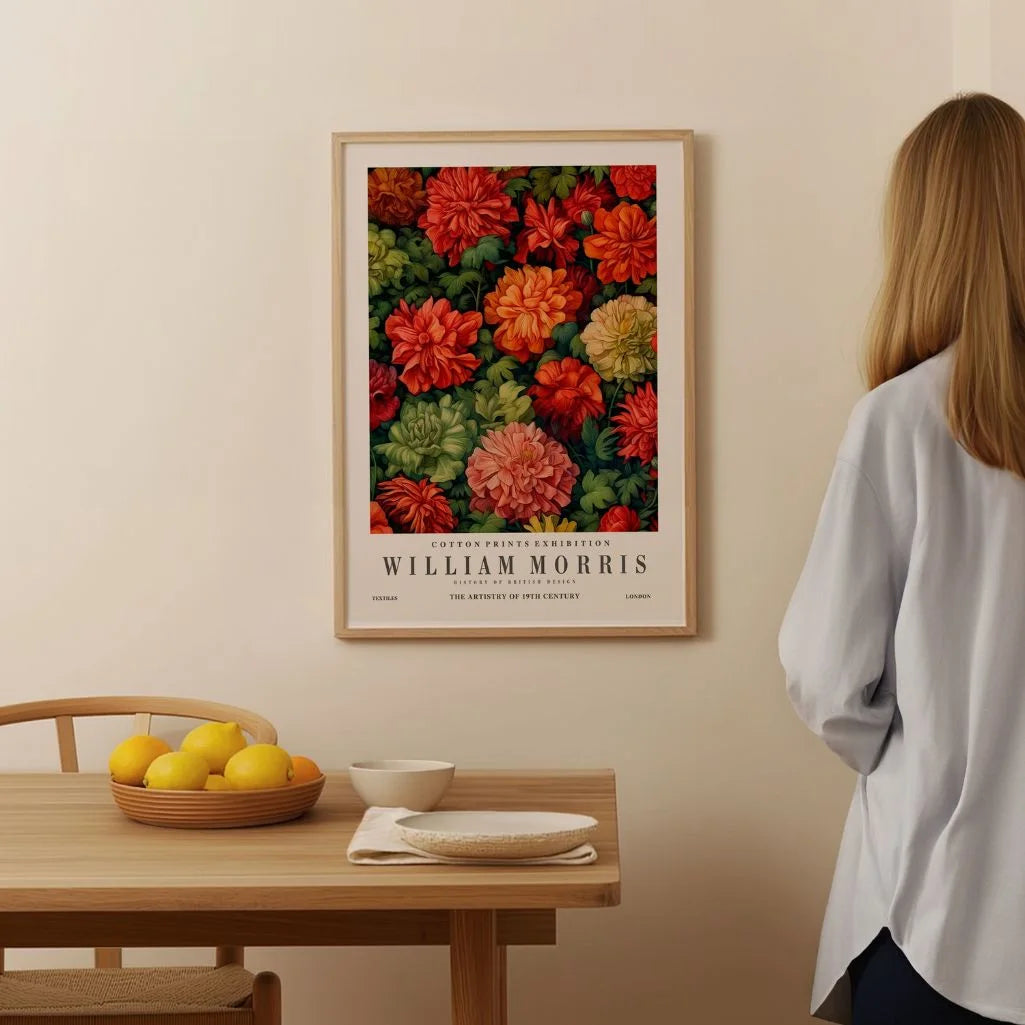 Poster – Arts-&-Crafts Blumenmuster
