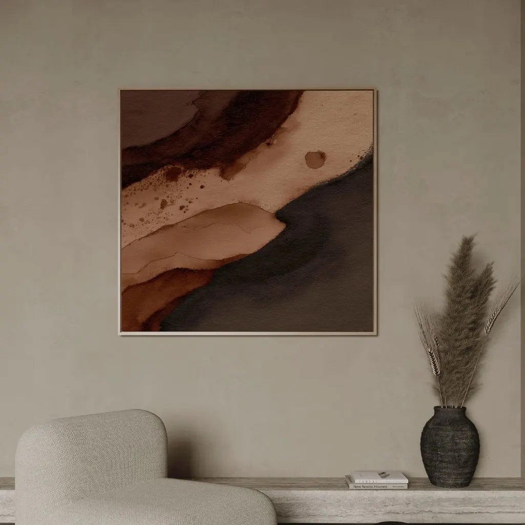 Gerahmtes Leinwandbild – Kaffeelandschaft