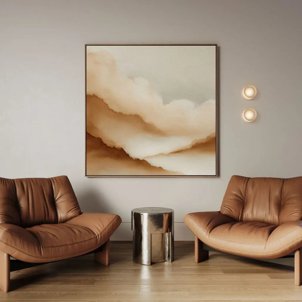 Gerahmtes Leinwandbild – Sandnebel