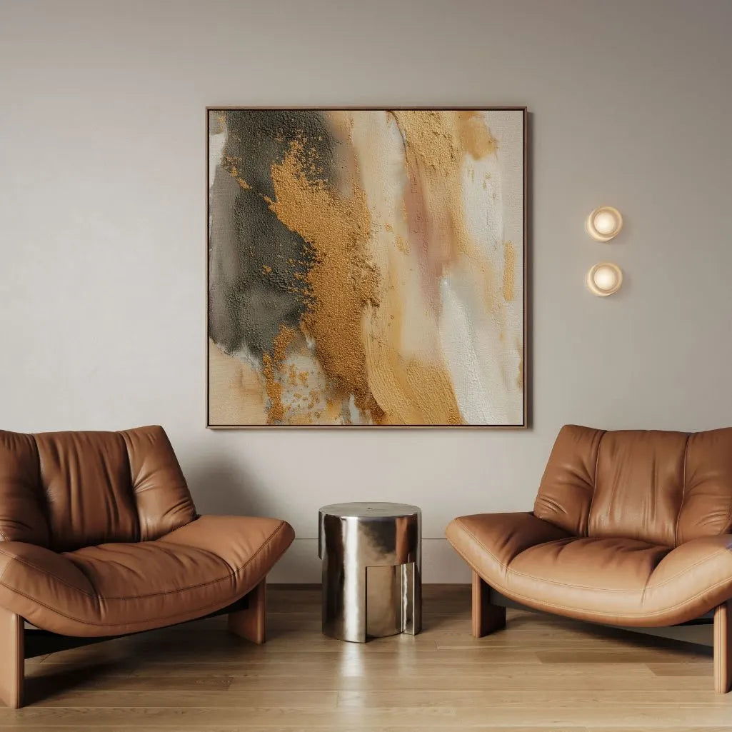 Gerahmtes Leinwandbild – Goldene Energie