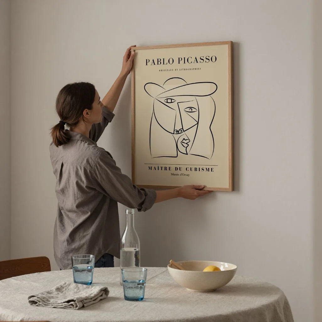 Von Pablo Picasso inspiriertes Poster – Frau mit Hut
