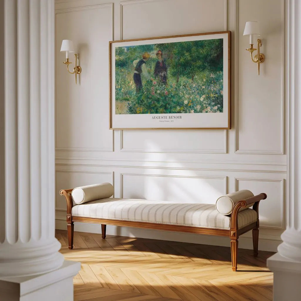 Auguste Renoir – Blumenpflückerinnen im Garten Poster, 1875 (Querformat)