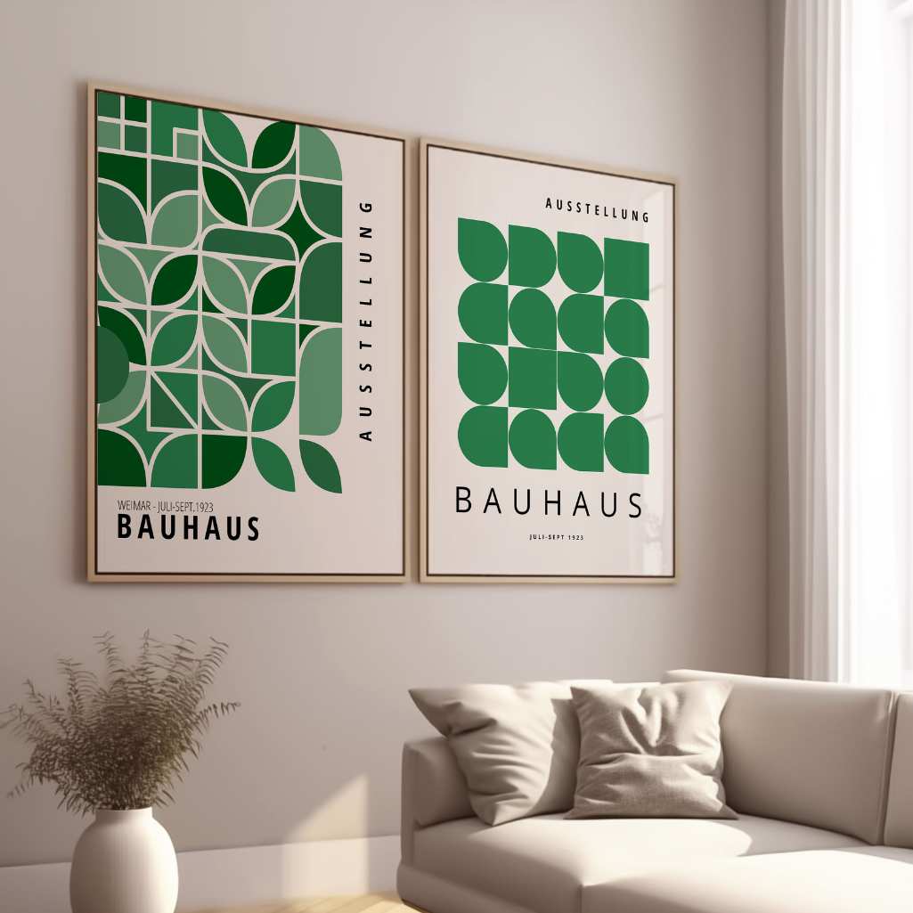 Bauhaus Grün – 2er Poster-Set