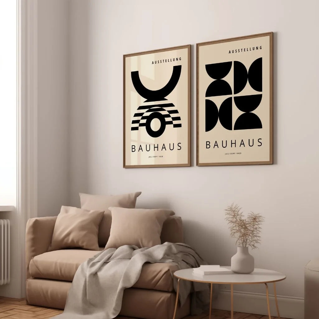 Bauhaus Schwarze Formen – 2er Poster-Set